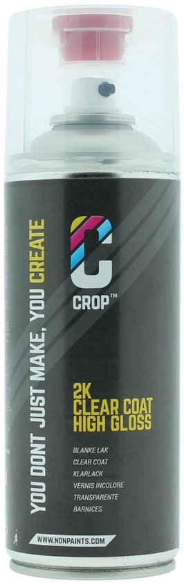 Bombe de vernis transparent CROP 2K - Haute brillance - 400 ml - Intérieur et extérieur - Séchage rapide - Vernis transparent - Qualité Premium