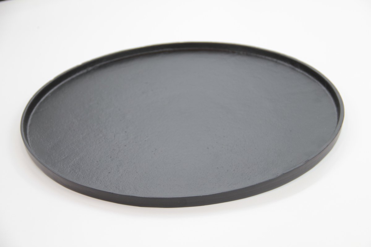 LS Collection® - Dienblad - Metaal - Zwart - Japandi - Schaal - Rond 45cm - Decoratie - Decoratieve accessoires - Woonaccessoires - Woondecoratie - Moederdag - Moederdag cadeautje