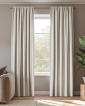 Bol.com HOOMstyle Kant en Klaar Gordijn - Verduisterend - Met Plooiband - 140x270cm - Off White / Beige aanbieding
