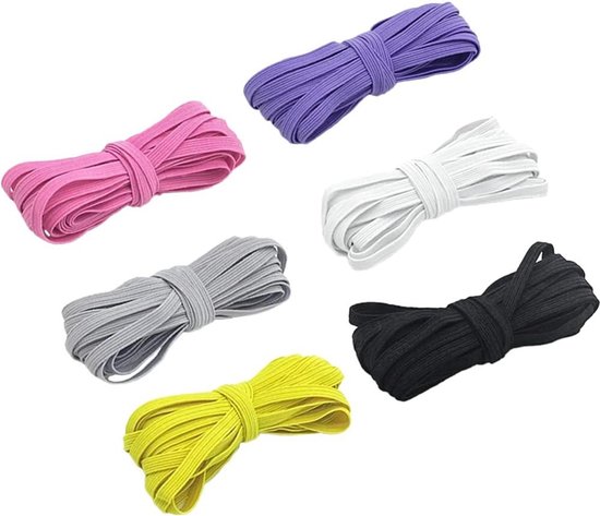 5mm breed wit elastisch lint voor naaien en ambachten - spoel van elastische platte band voor kleding - rekbaar snoer voor rokken en broeken taillebanden 50 Metres Black