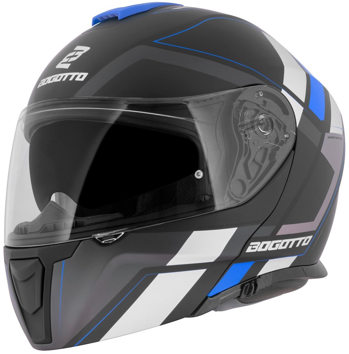 Bogotto FF403 Murata Blauw Zwart Systeemhelm - Maat M - Helm