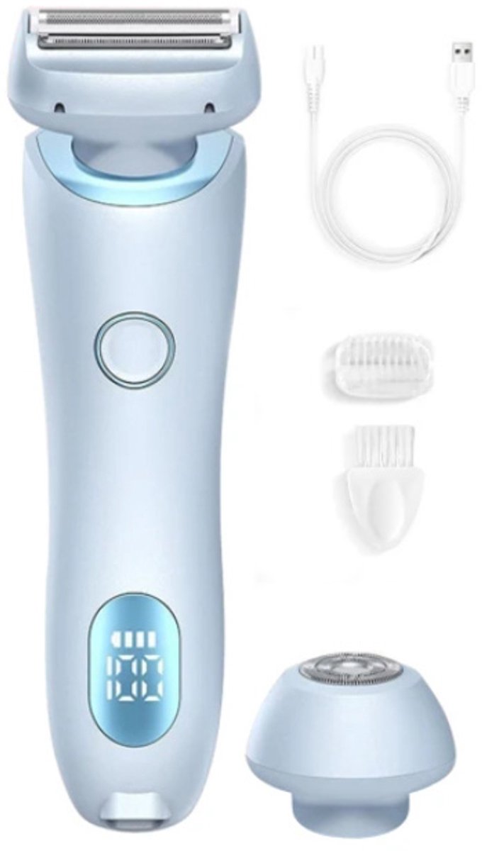 Epilator - 2-in-1 draagbaar scheerapparaat - Nat en droog zeemeerminscheerapparaat voor vrouwen - Epilator Dames Dubbele Hoofdscheerapparaat Privé Haartrimmer - Elektrisch Scheerapparaat Dames Epilator - Blauw