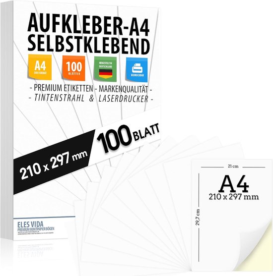 MD Labels Etichette A4 210x297 Mm In Pellicola Resistente, 25 Fogli, Per Stampanti Laser - 4