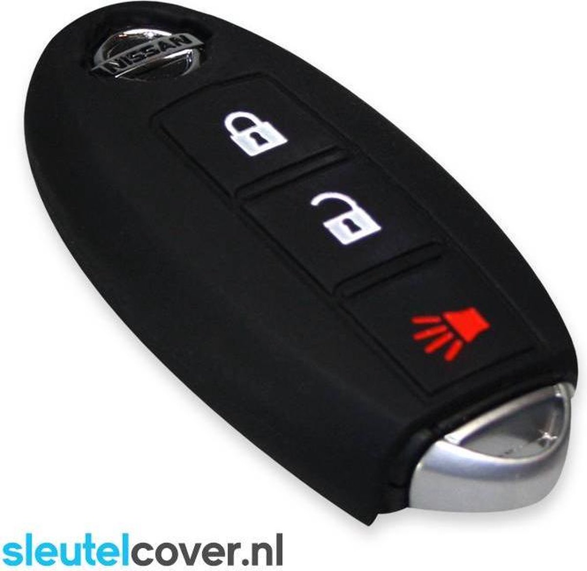 Autosleutel Hoesje geschikt voor Nissan - SleutelCover - Silicone Autosleutel Cover - Sleutelhoesje Zwart