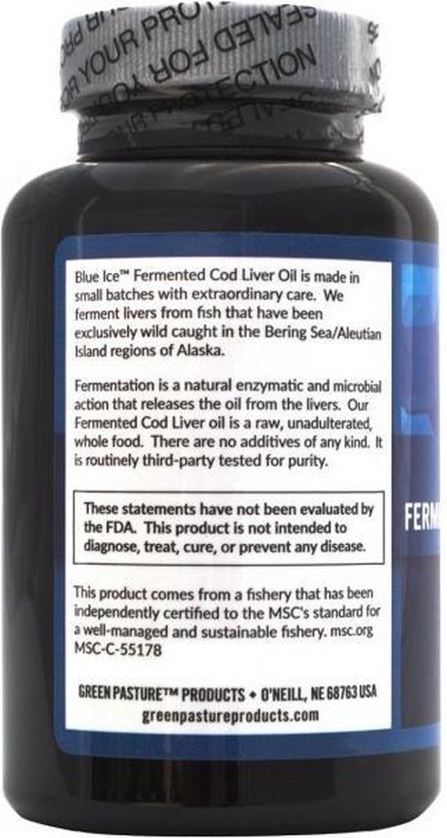 Bol Com Green Pasture Blue Ice Fermented Cod Liver Oil 120 Capsules