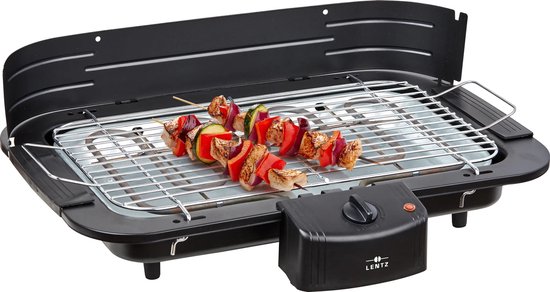 Lentz Elektrische Tafelgrill - 47 x 35 cm - Grillplaat Elektrisch - BBQ - Rookvrije Grill - Regelbare Thermostaat - 2200 W