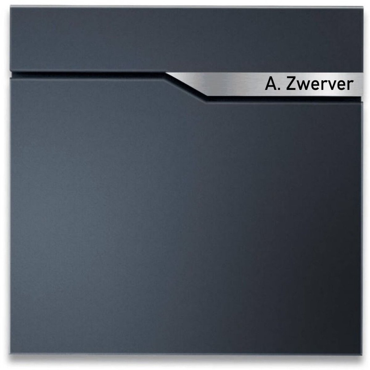 BR2 Brievenbus antraciet met naam en huisnummer 37x37x8.5cm