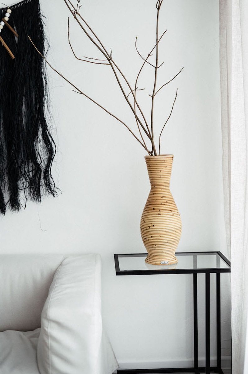 Inny Castor Serie - Rattan Vaas - S - Handgemaakt