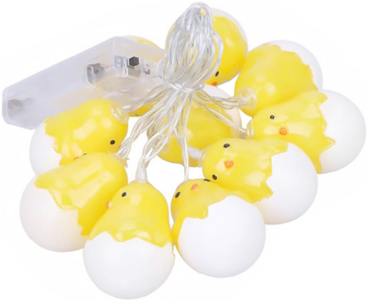 Lichtsnoer Pasen 2 Meter - Paasdecoratie Kuikentjes - Lichtjes Slinger Op Batterijen - Paasversiering