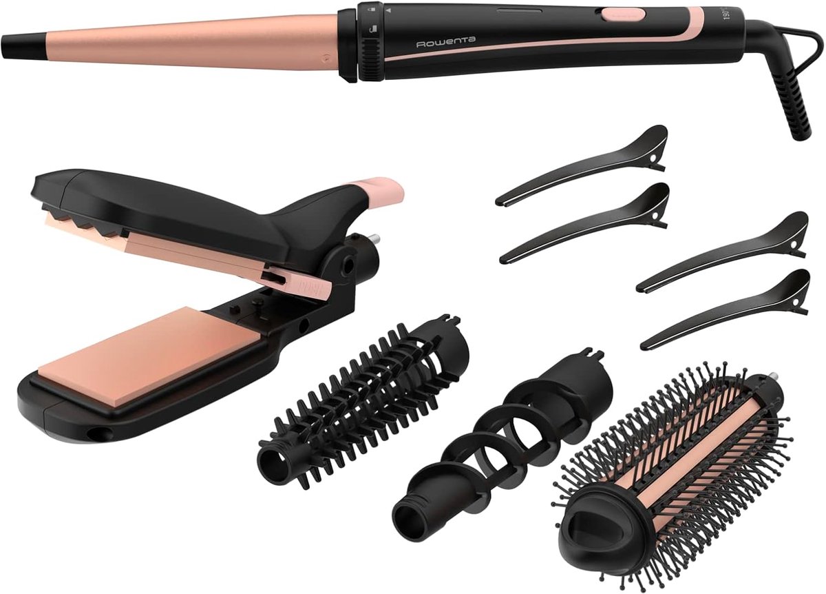 14-in-1 Styling Tool voor Glad en Glanzend Haar – Stijltang, Krultang en Wafeltang