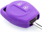 Autosleutel Hoesje geschikt voor Nissan - SleutelCover - Silicone Autosleutel Cover - Sleutelhoesje Paars