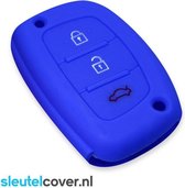 Autosleutel Hoesje geschikt voor Hyundai - SleutelCover - Silicone Autosleutel Cover - Sleutelhoesje Blauw