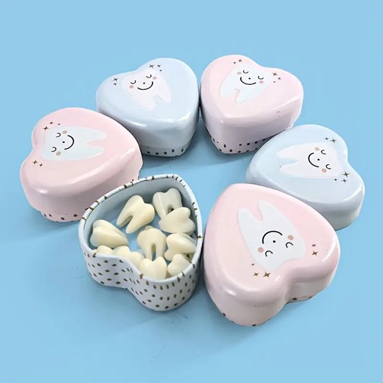 Tandendoosje / Doosje voor melktandjes / Melk tandjes bewaren / Cadeau / Tandenfee / Blauw — afbeelding 2