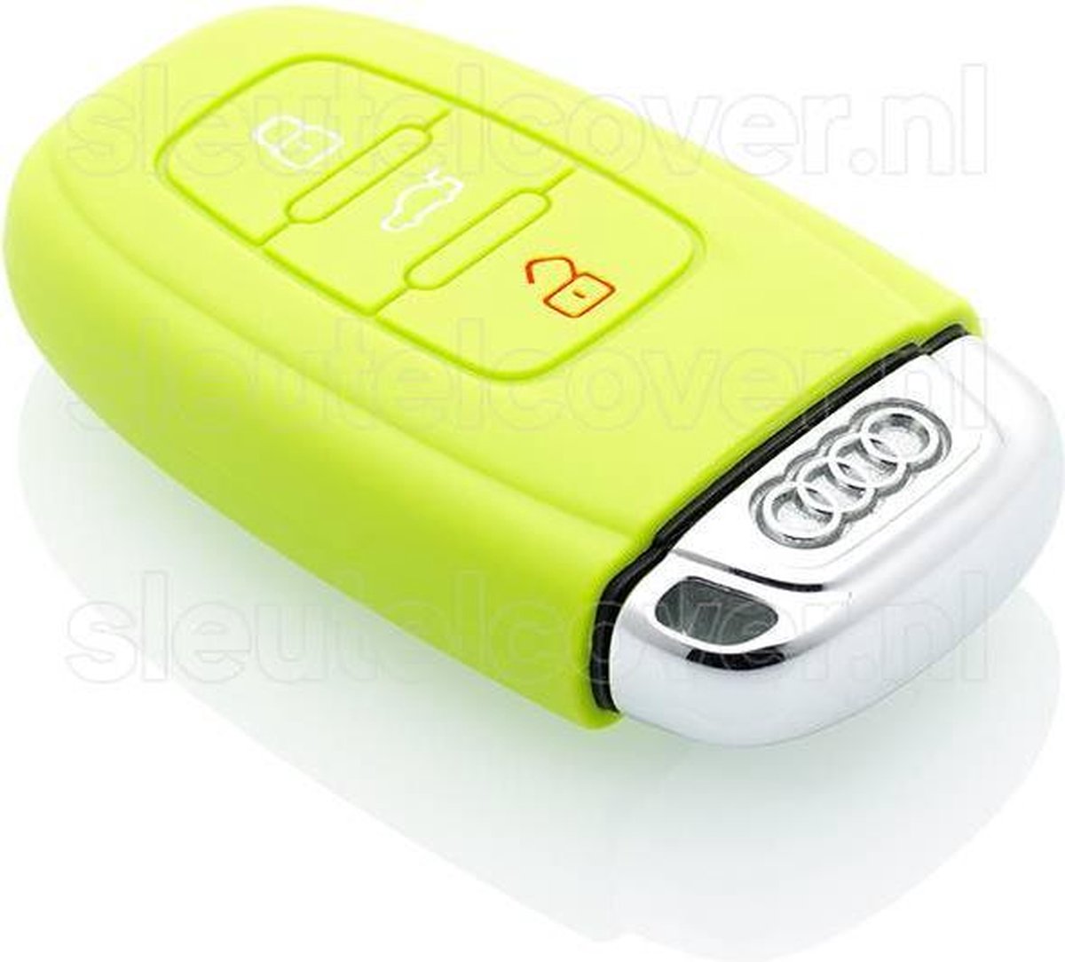 Autosleutel Hoesje geschikt voor Audi - SleutelCover - Silicone Autosleutel Cover - Sleutelhoesje Lime groen
