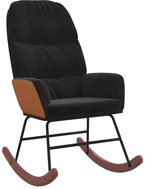 vidaXL - Chaise à bascule - velours - noir