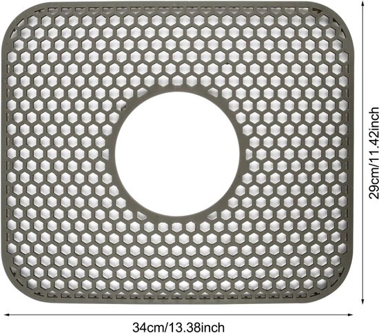 Gootsteenmat - 31x26cm - Rubber mat beschermt de gootsteen afwasbak en