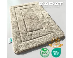 FLOORDIREKT Badmat Atlantis - Rechthoekig - Anti-Slip Achterkant - Modern Badkamermat - Beige -70 x 120 cm FLOORDIREKT Badmat Atlantis - Rechthoekig - Anti-Slip Achterkant - Modern Badkamermat - Beige -70 x 120 cm
