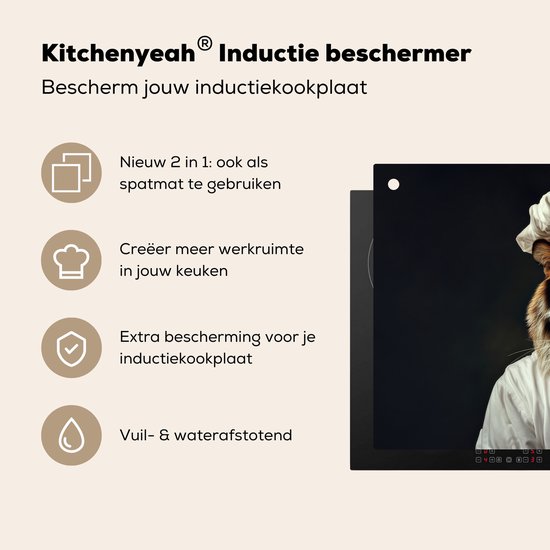 KitchenYeah® Protection plaque induction 91.6x52.7 cm - Tigre - Vêtements de cuisine - Marron - Animal - Protege plaque de cuisson - Couvre plaque induction - Protecteur d'induction - Cuisine