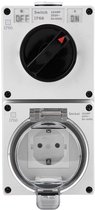 Oneproduct Buitenstopcontact - Stopcontact met schakelaar - IP66 afsluitkap - Grijs