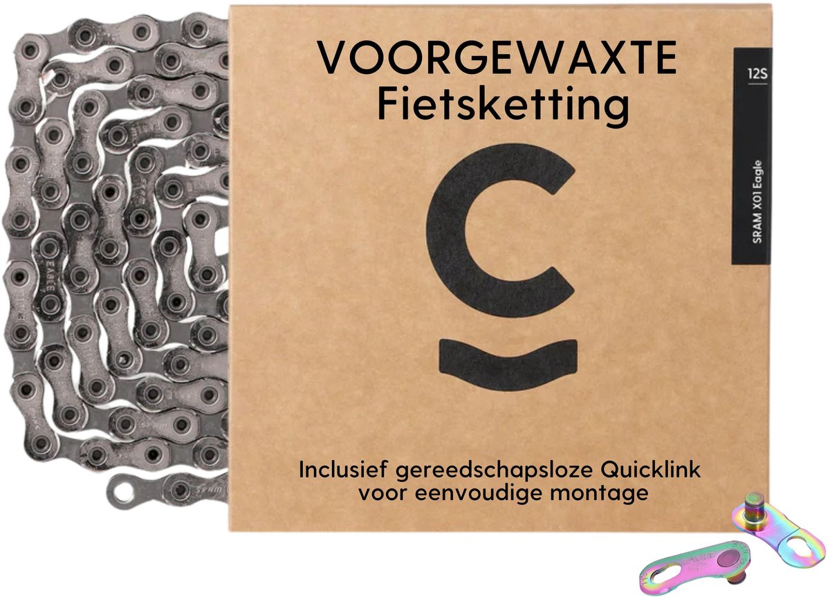Cyclowax voorgewaxte fietsketting – Premium SRAM X01 Eagle 12 speed ketting voorgewaxt met Hot Wax voor ultieme reiniging, duurzaamheid & snelheid