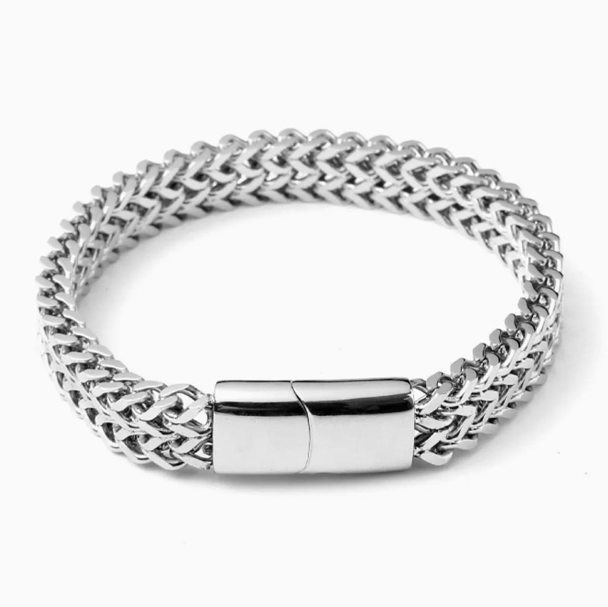 NEFET® - Armband - Roestvrij Staal - Schakelmotief - Heren / Dames - ideale geschenk - Cadeau voor Man - Cadeautjes Accessoire