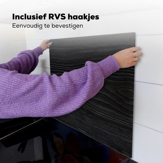 KitchenYeah® Protection plaque induction 60x55 cm - Noir - aspect bois - Protege plaque de cuisson - Couvre plaque induction - Protecteur d'induction - Cuisine