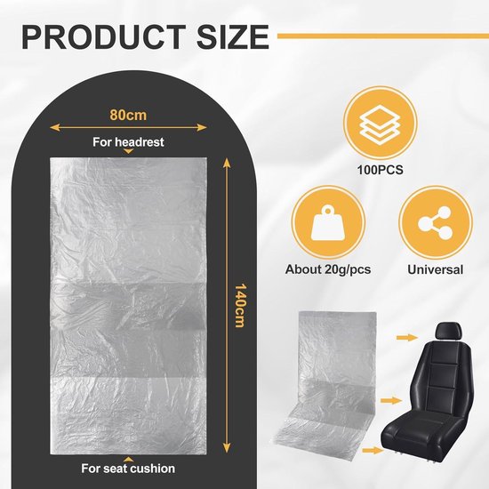 100 stuks wegwerp stuurhoesjes, plastic auto stuurhoes met elastiek tegen slijtage en krassen, universele spullen auto stuurhoes auto accessoires