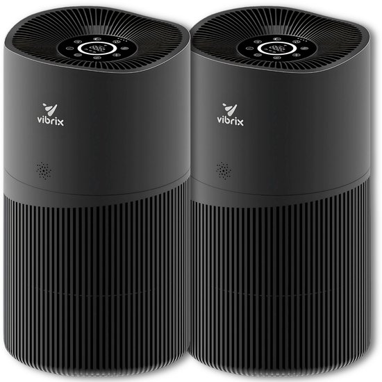2 X Vibrix PureFlow70 Pro luchtreiniger - 70 m² - Automatische stand + 6-in-1 filtersysteem - Luchtkwaliteitsindicator - Ionisator - Luchtfilter - Air purifier met HEPA-filter