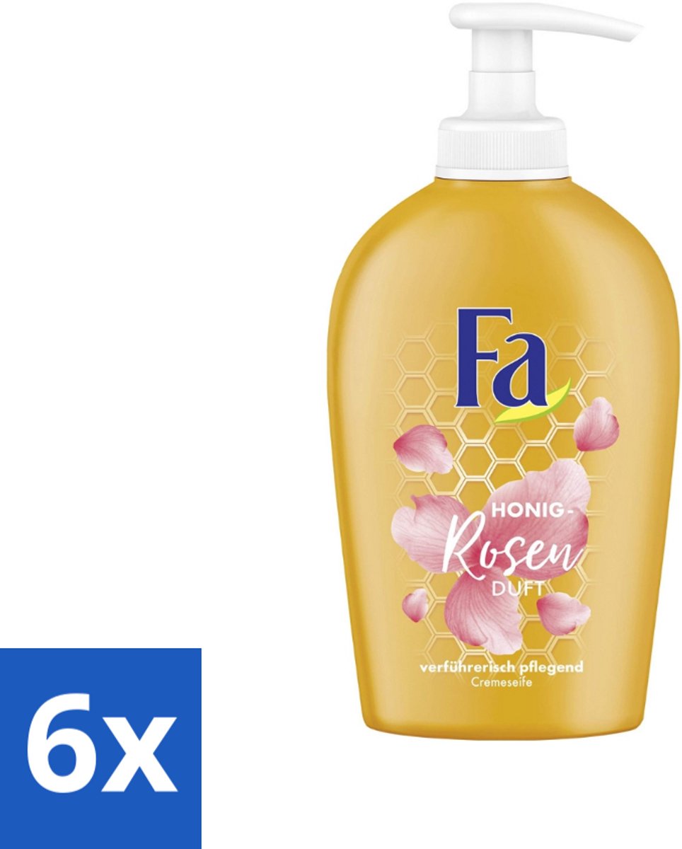 Fa - Handzeep - Honing & Rozen - Verzachtend & Verzorgend - 250 ml - Voordeelverpakking - 6 stuks
