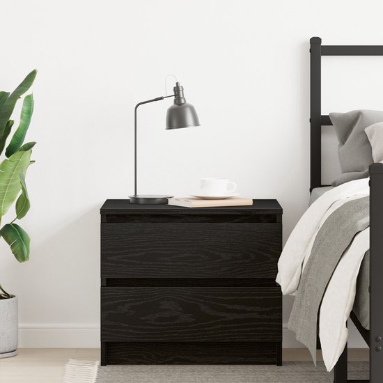 vidaXL Dressoir Zwart Eiken 104x35x70 cm Gegarandeerd Hout