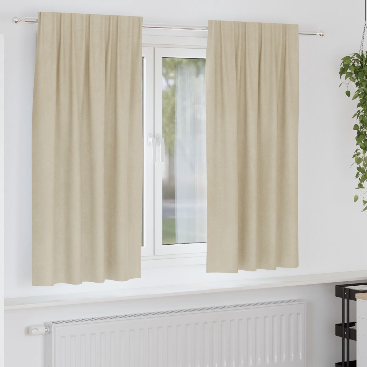 vidaXL - Gordijnen - 2 - st - Crèmekleurig - 140 - x - 175 - cm - fluweel