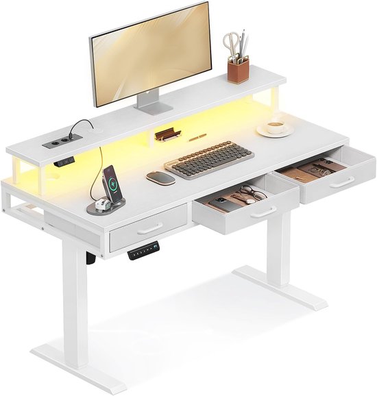 Zit Sta Bureau Elektrisch - Game Bureau - Verstelbaar - Wit