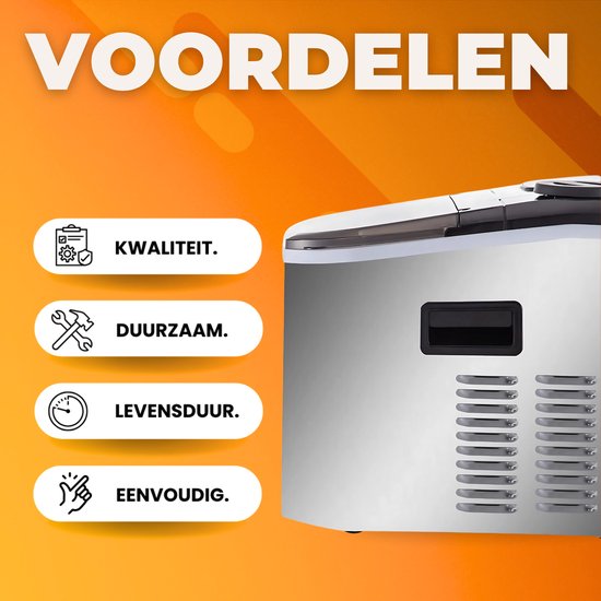 IJsblokjesmachine - 250W - IJsblokjesmaker met IJsschep - 24 blokjes per 15 minuten - Zelfreinigingsfunctie - Draagbaar - Zwart van Merkloos — afbeelding 3