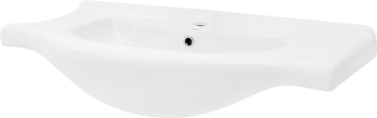 Wastafel incl. afvoergarnituur wit met overloop 86x51,5x21,5 cm wit keramiek LuxeBath