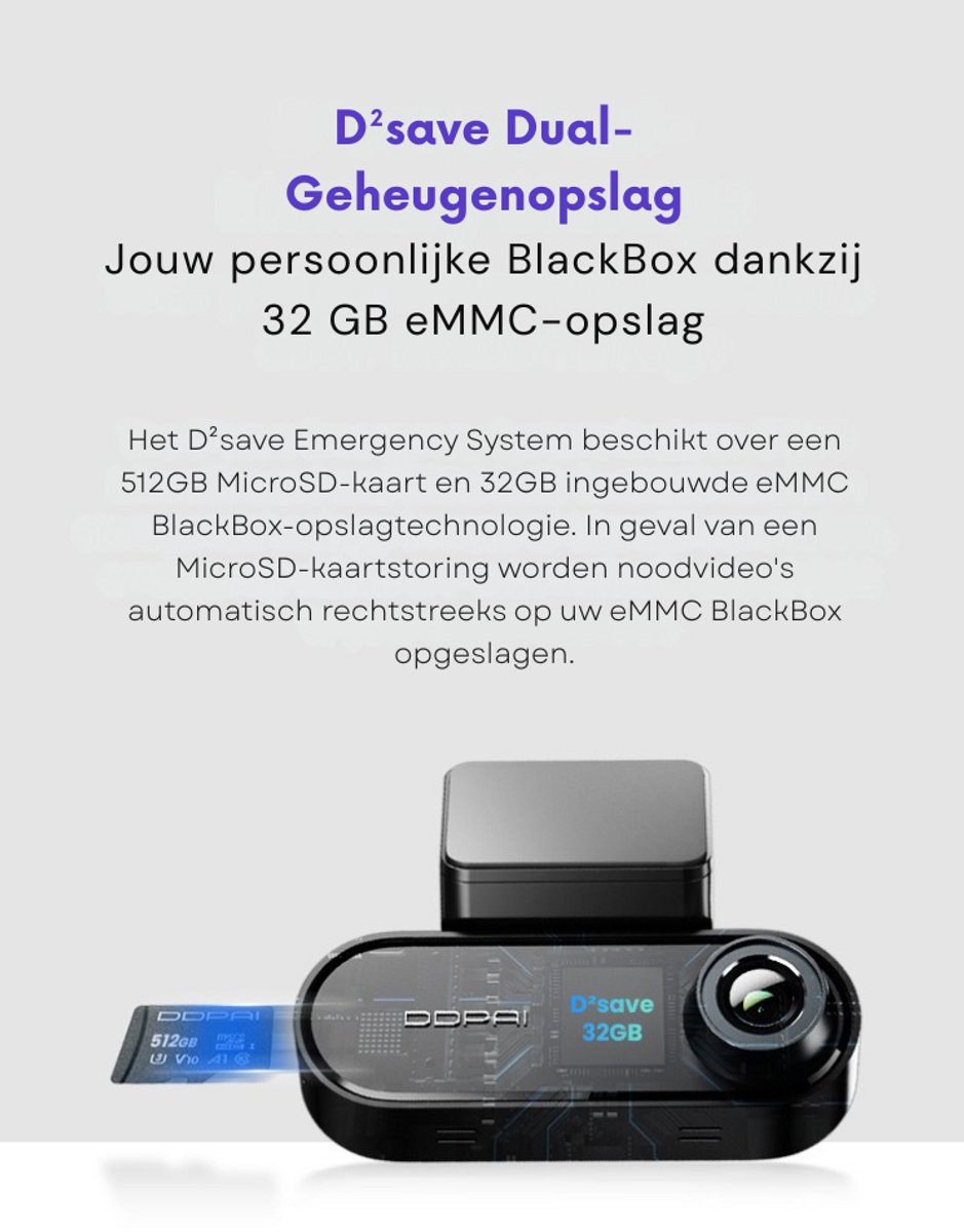 Dashcam Auto met Voor en Achter Camera - 4K HD Beeld - GPS - DDPAI – foto 3