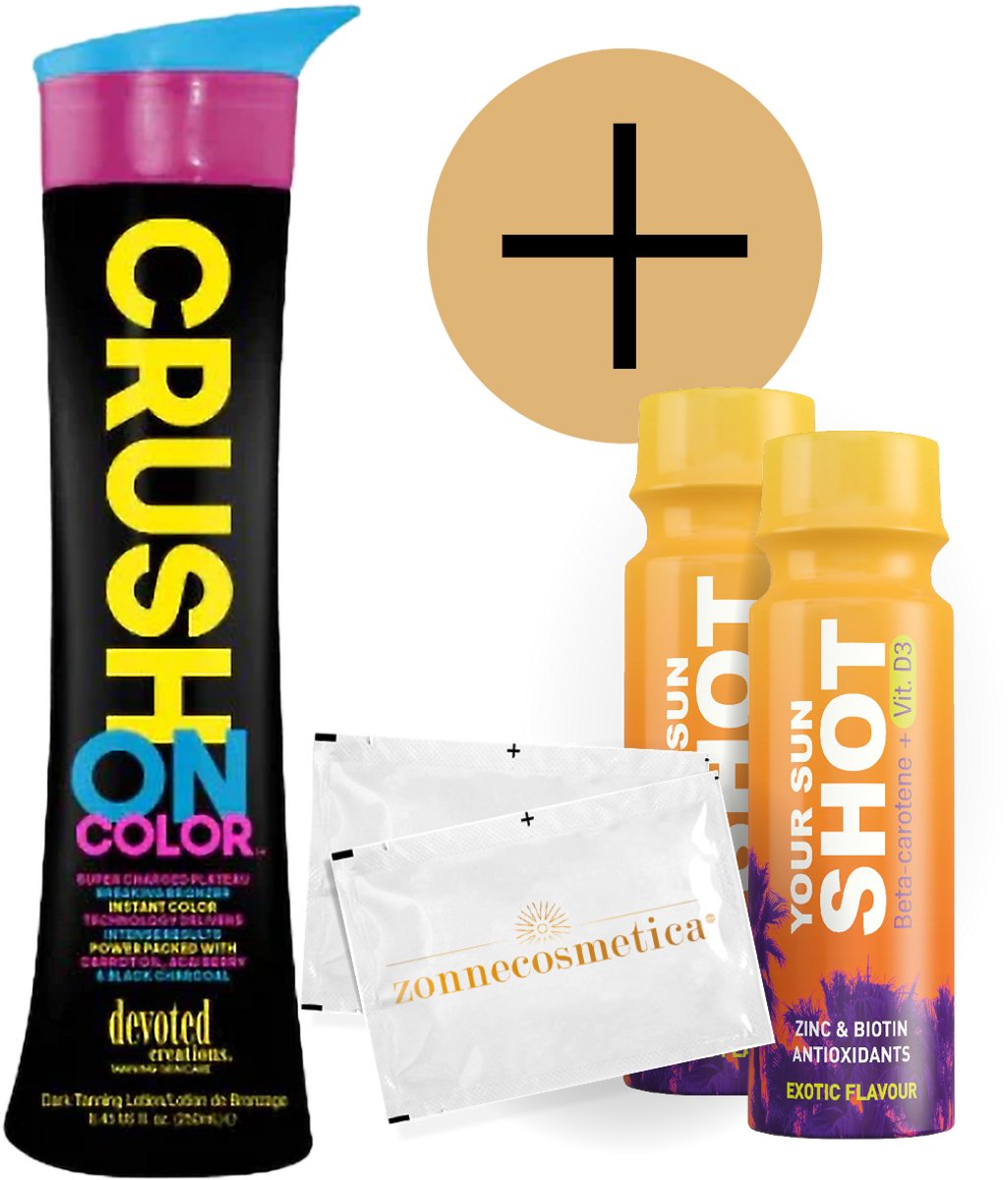 Devoted Creations - Crush on Color + 2 Your Sun Shots + 2 Verfrissingsdoekjes