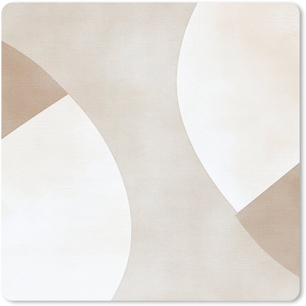 Muismat 20x20 cm - Mousepad Bruin - Japandi - Abstract - Muismatten
