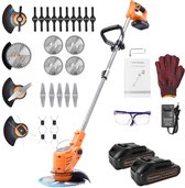 Bol.com Grenintol 4-in-1 Grastrimmer - Grastrimmer Accu - Kantenmaaier & Bosmaaier Met 2x2000mAh Accu + Lader - 90° Verstelbare ... aanbieding