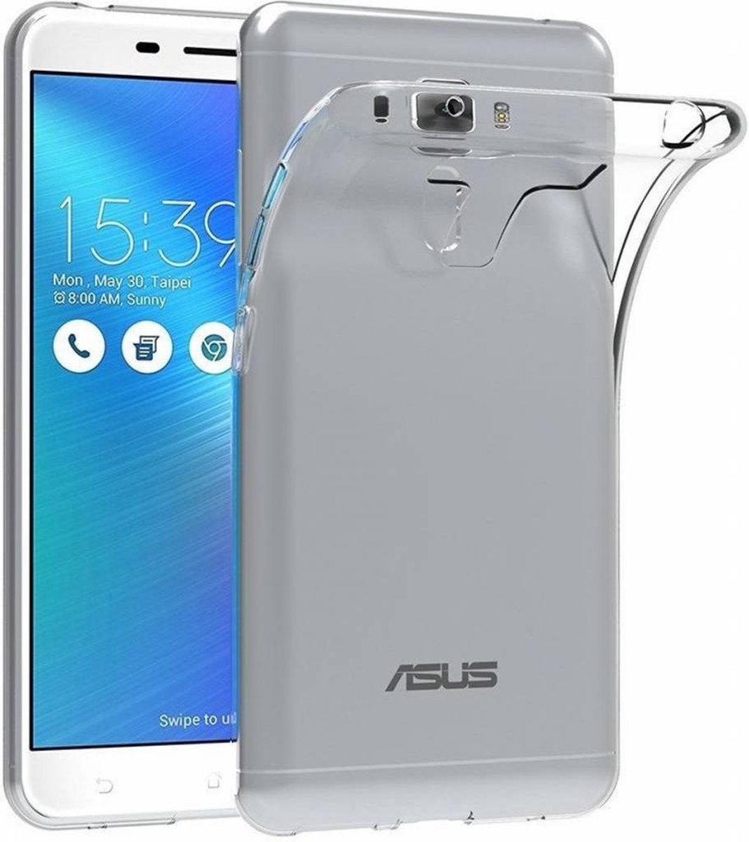 Ntech Geschikt voor Asus Zenfone Selfie ( ZD551KL ) Transparant Siliconen Ultra Thin hoesje