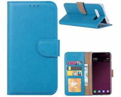 Ntech Hoesje Geschikt Voor Samsung Galaxy S10e portemonnee hoesje / met opbergvakjes Blauw