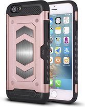 Ntech Apple iPhone 6 / 6S Luxe Armor Case met Pashouder - Rose Goud