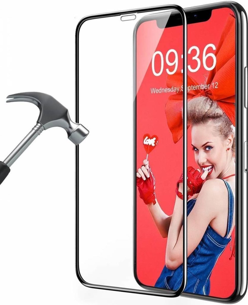 iPhone X/Xs Full Glue Screenprotector Adhesive Cover tempered glass Zwart