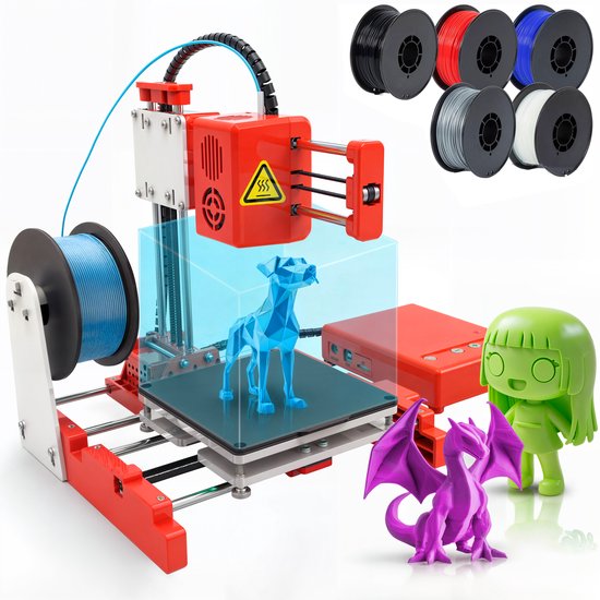 3D&Print 3D Printer voor Beginners & Kinderen - Combideal met PLA Filament - 5 Kleuren - DIY - Hobby