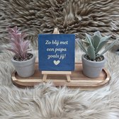 Tegeltje met Tekst – Zo Blij met een Papa zoals Jij – Donkerblauw Keramiek met Beige Tekst – 10x10 cm – Stoer Cadeau voor Vaderdag of Papa's Verjaardag – Zomaar – Trendy nu