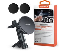 Xssive Telefoonhouders Auto Magnetisch - Geschikt Voor Telefoonhouder Mercedes Ronde Ventilatie - GSM Houder Auto Magneet voor Ventilatierooster - Verstelbaar - 360 Graden Draaibaar - Inclusief Magneetstickers