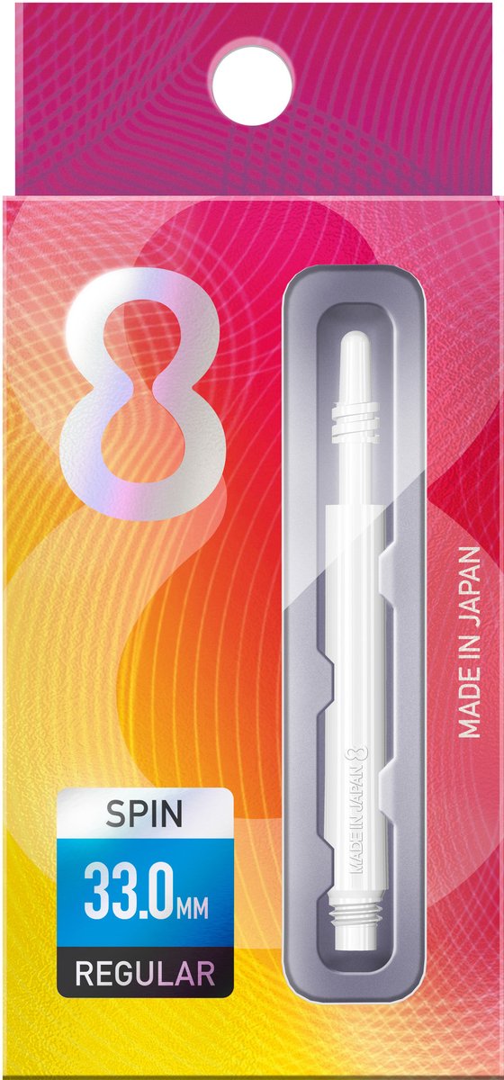 8 Flight Regular White Spin - Dart Shafts Inbetween
