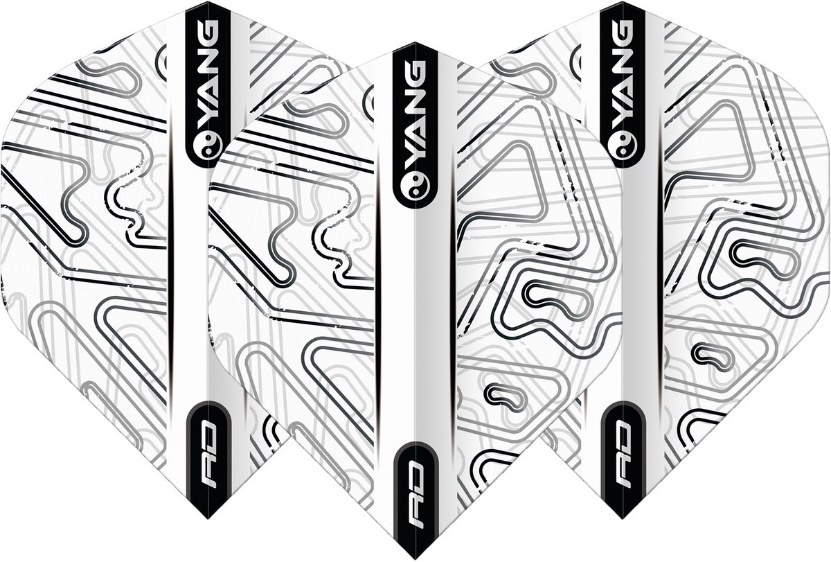 Red Dragon Yin Yang White Black - Dart Flights