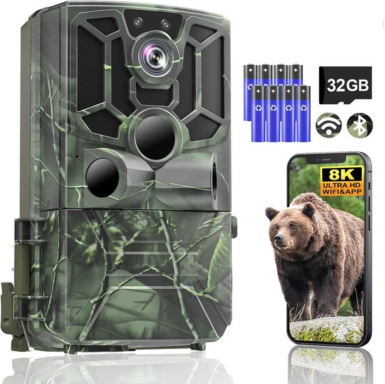 FAVE® professionele wildcamera - Met nachtzicht - Wifi & APP - 4K