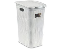 Wasmand met deksel 'Elegance' - 36 Liter - Met ventilatie - Handgrepen - Wit