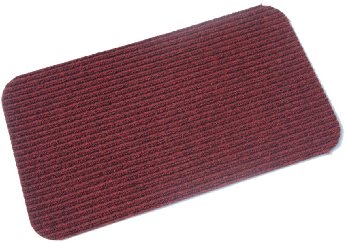 Deurmat ribmat rood 40x70cm - Ronde hoek - Naadviltmat - Anti-slip - Deurmat binnen